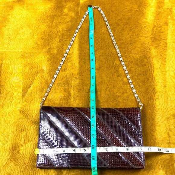 VTG Bogs By Varon Pithon & Snakeskin Clutch Women Bag - Picture 3 of 12